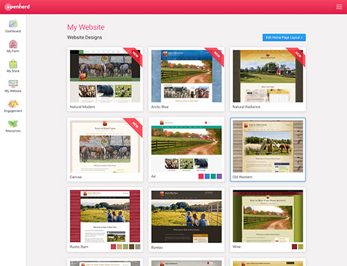 Openherd - Website designs made for farms and livestock breeders